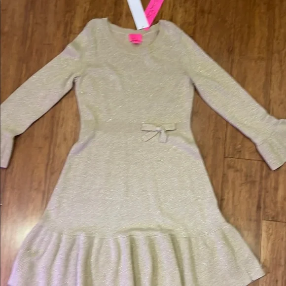 Lilly Pulitzer girls Amara sweater dress gold metallic size Large (8-10) NWT Lilly Pulitzer girls Amara sweater dress gold metallic size Large (8-10) NWT